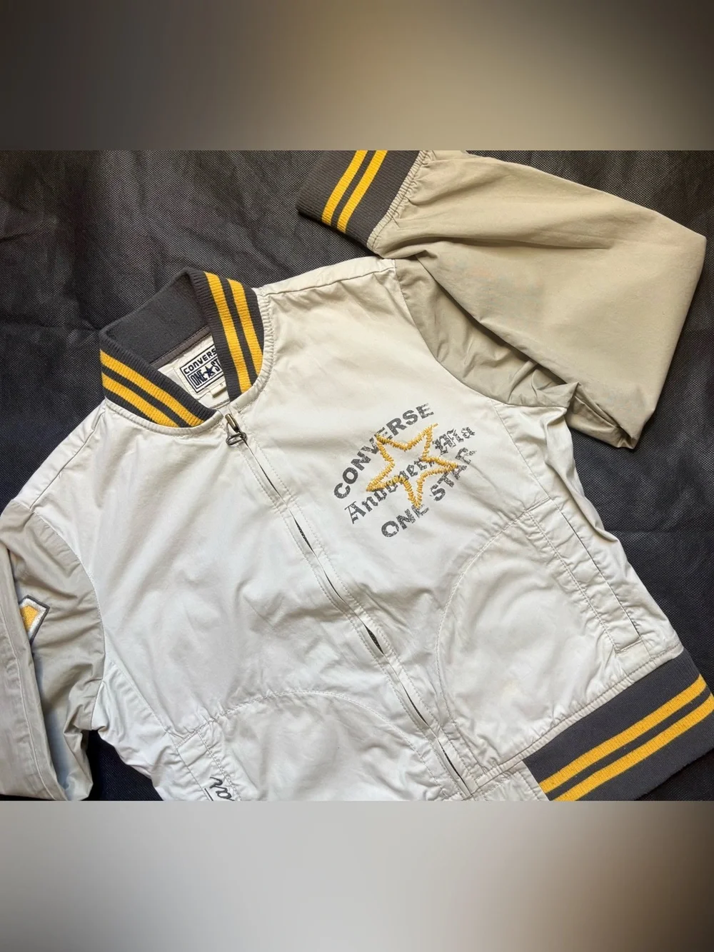 Converse Kids Cream Jacket with Yellow & Gray Trim
